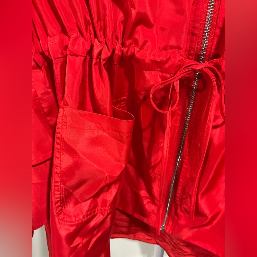 Vibrant Red Zip-Up Jacket With Drawstring Waist - image 5